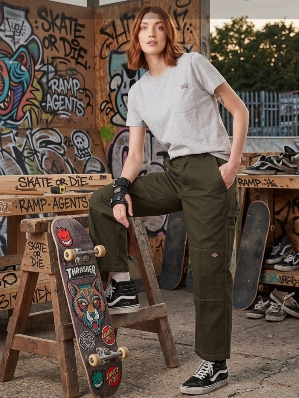 Dickies Women's Olive Cargo Pants